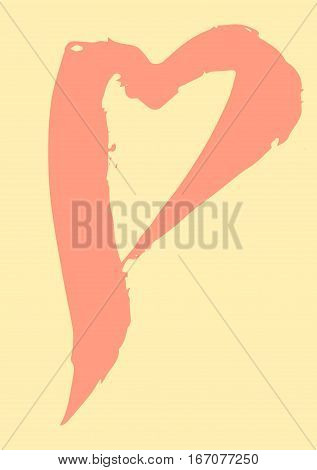 Happy Valentine's Day Card. Hand Drawn Elements By Brush. Vector Illustration