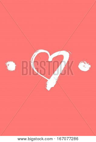 Happy Valentine's Day Card. Hand Drawn Elements By Brush. Vector Illustration