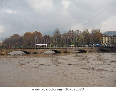 River Po Flood In Turin