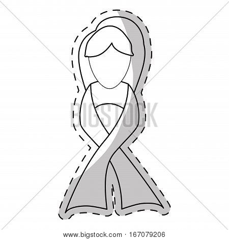 ribbon breast cancer awarenes related icons image vector illustration design