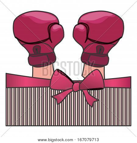 boxing gloves breast cancer awarenes related icons image vector illustration design