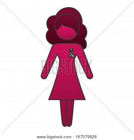 ribbon breast cancer awarenes related icons image vector illustration design