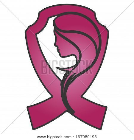 ribbon breast cancer awarenes related icons image vector illustration design