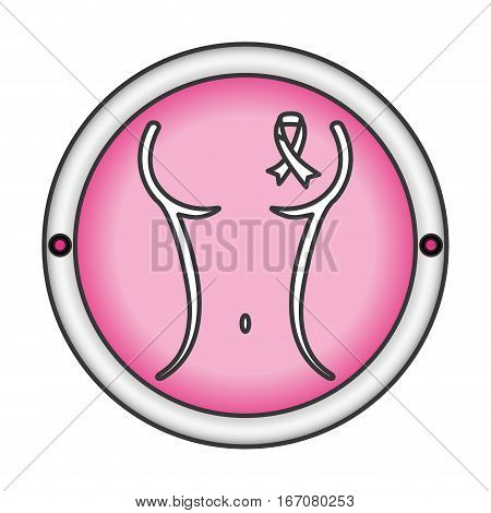 ribbon breast cancer awarenes related icons image vector illustration design