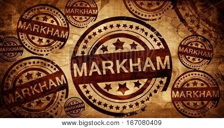 Markham, vintage stamp on paper background