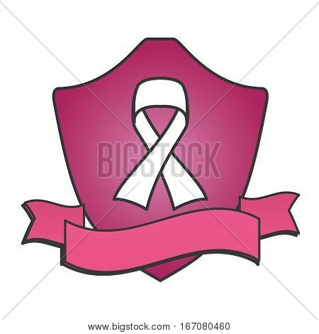 ribbon breast cancer awarenes related icons image vector illustration design