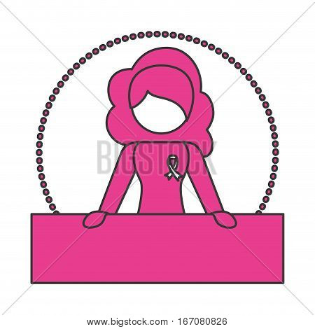 ribbon breast cancer awarenes related icons image vector illustration design
