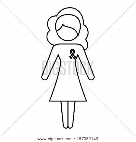 ribbon breast cancer awarenes related icons image vector illustration design