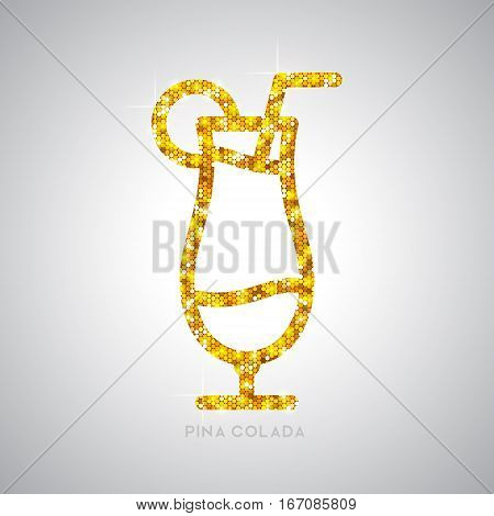 Vector illustration of golden cocktail flat icon design. Hiroshima