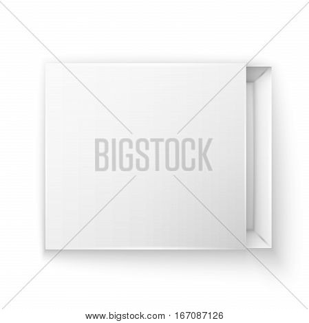 Blank empty white paper packaging, top view. Easy to change colors