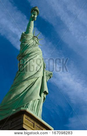 The Statue of Liberty is a colossal copper statue designed by Auguste Bartholdi a French sculptor was built by Gustave Eiffel