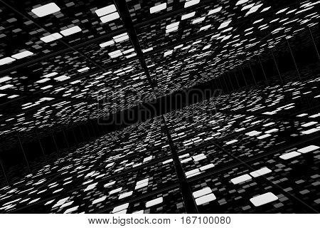 Perspective Surfaces With Random Glowing Tiles