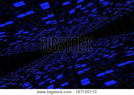 Perspective Surfaces With Random Glowing Tiles