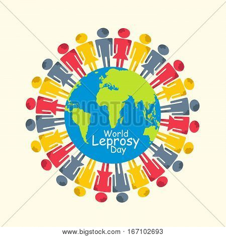Creative concept illustration of world leprosy day background.