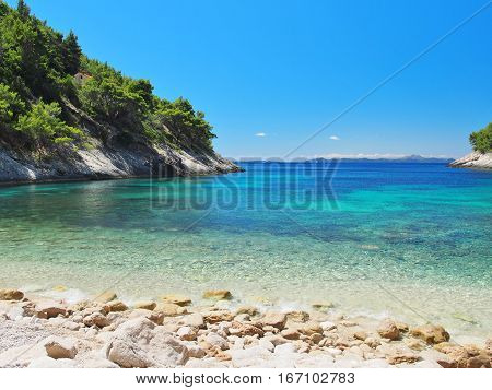 Scenic view of sea bay in Croatia