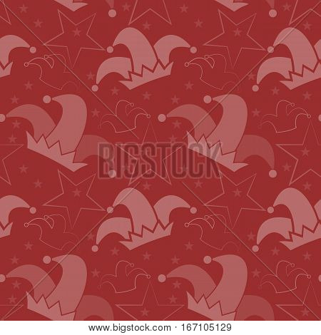 Seamless pattern with jester hat. April Fool's day background. Vector illustration