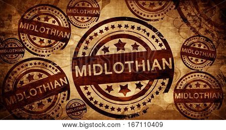 Midlothian, vintage stamp on paper background