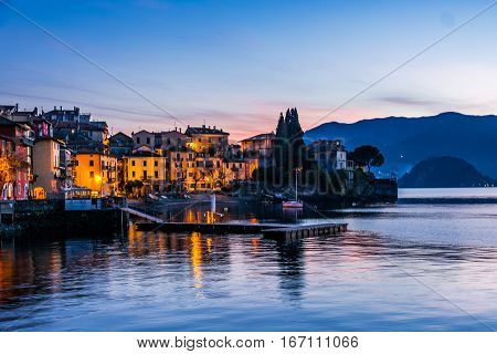 Village at Sunset with beautiful landscape in Varenna, Italy