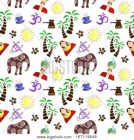 the background in the style of a flat design on the theme of india.
