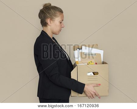 Caucasian Business Woman Retrenchment