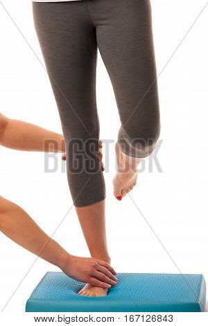 Physiotherapy - Therapist Doing   Excercises For Improving Coordination And Stability With A Patient