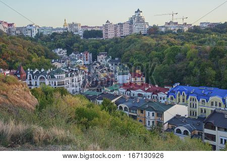 Top view of the historical center of Kiev. Ukraine