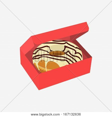 Donut With Sprinkles Isolated On White Background