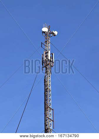 Cell telecom tower and radio wireless antenna