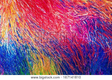 Colorful Rainbow Ribbons Wave In The Wind