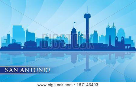San Antonio City Skyline Silhouette Background