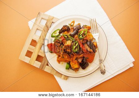 ajapsandali georgian dish of eggplant and meat