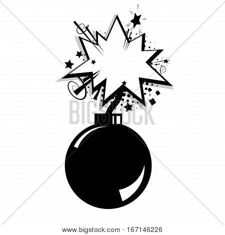 Blank bomb  template comic text speech cloud bubble halftone dot background style pop art. Creative composition idea conversation comics book sketch explosion sudden burst bomb