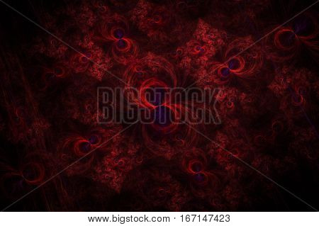 Fractal red circle on black background