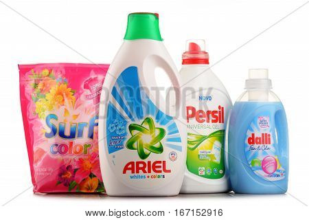 POZNAN POLAND - JAN 20 2017: Although global soap and detergent industry includes about 700 companies it remains highly concentrated with the top 50 companies holding almost 90 percent of the market