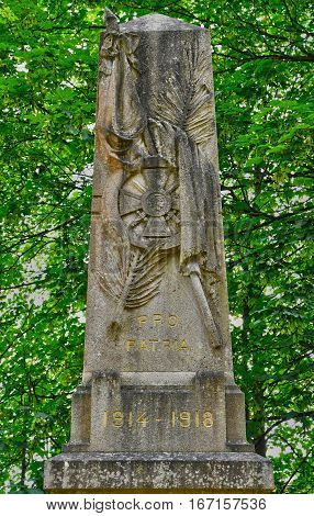 Cleres France - june 23 2016 : the war memorial