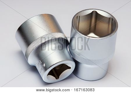 Socket driver set on a white background