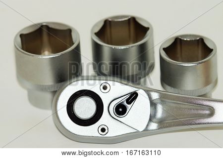 Socket driver set on a white background
