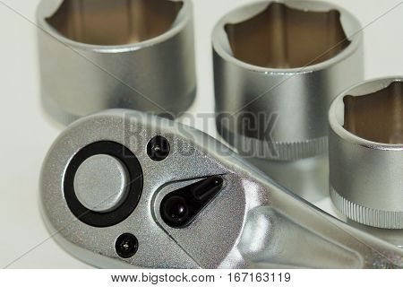 Socket driver set on a white background