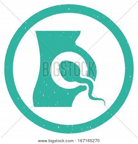 Artificial Insemination grainy textured icon inside circle for overlay watermark stamps. Flat symbol with dirty texture.