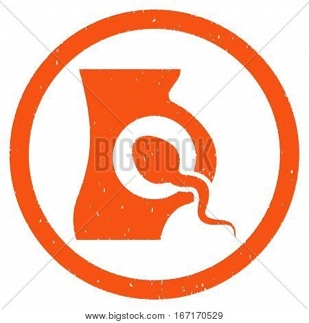 Artificial Insemination grainy textured icon inside circle for overlay watermark stamps. Flat symbol with dust texture.