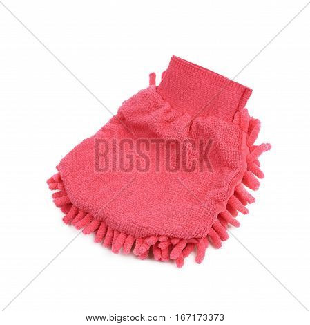 Car washing mitt glove sponge isolated over the white background