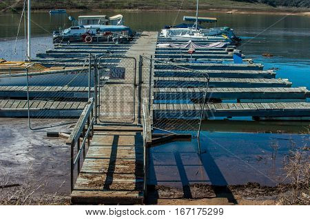 Low level lake and much needed repairs for the docks at Casitas.
