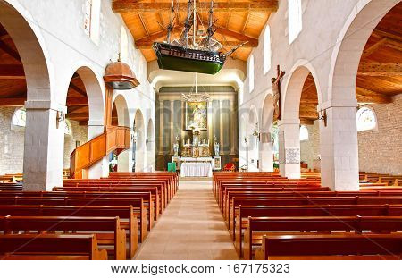 Loix France - september 26 2016 : the Sainte Catherine church