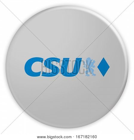 Germany Political Party Badge: CSU Button 3d illustration on white background