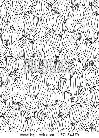 Seamless pattern with abstract waves. Zentangle inspired style. Coloring book page for adults and older children. Art vector illustration