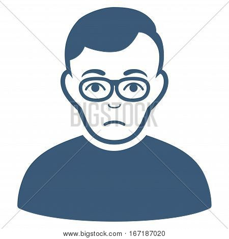 Downer vector icon. Flat blue symbol. Pictogram is isolated on a white background. Designed for web and software interfaces.