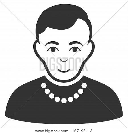 Trendy Guy vector icon. Flat gray symbol. Pictogram is isolated on a white background. Designed for web and software interfaces.