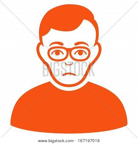 Downer vector icon. Flat orange symbol. Pictogram is isolated on a white background. Designed for web and software interfaces.