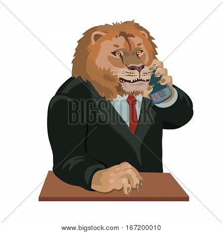 Lion talking on a cell phone you can make a screensaver on a mobile phone who is calling you on your taste and interest