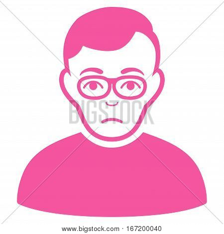 Downer vector icon. Flat pink symbol. Pictogram is isolated on a white background. Designed for web and software interfaces.